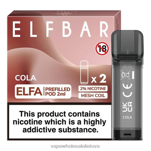 Bez Nikotinove Vape Z8D0T319 | ELFBAR Elfa kolos užpildyta ankštis - 2ml - 20mg (2 pakuotės)