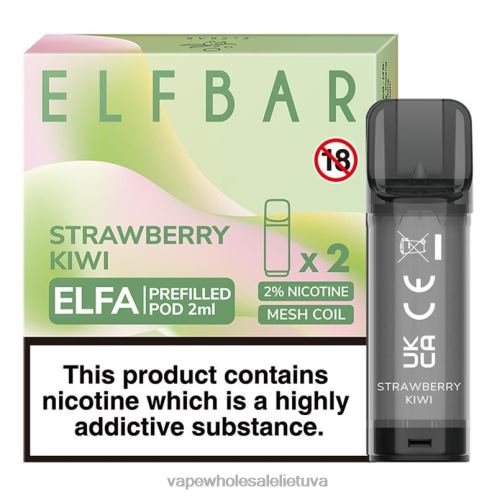 E Cigareciu Z8D0T317 | ELFBAR Elfa braškių kivi užpildyta ankštis - 2ml - 20mg (2 pakuotės)