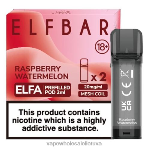 Nikotinove Vape Z8D0T330 | ELFBAR Elfa avietinis arbūzas užpildyta ankštis - 2ml - 20mg (2 pakuotės)