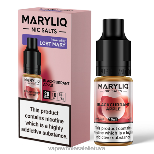 Nikotinove Vape Z8D0T440 | LOST MARY MARYLIQ juodųjų serbentų obuolys nikinės druskos - 10 ml - 20 mg