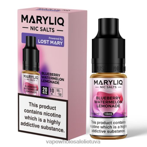 Vape Be Nikotino Z8D0T442 | LOST MARY MARYLIQ mėlynių arbūzų limonadas nikinės druskos - 10 ml - 20 mg