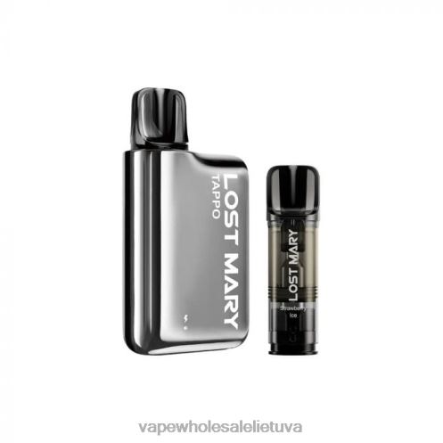 Vienkartiniai Vape Z8D0T438 | LOST MARY Tappo sidabrinis nerūdijantis x braškių ledas pod vape rinkinys