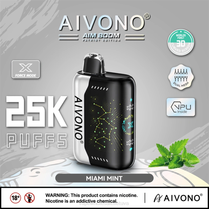 Aivono AIM BOOM 25 000 Majamio mėtų - 4FRZ349 Vape Wholesale Supplier
