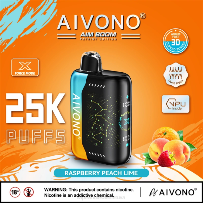 Aivono AIM BOOM 25 000 aviečių persikų laimas - 4FRZ350 Vape Wholesaler