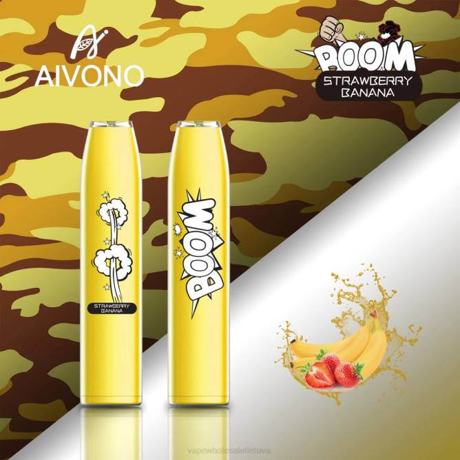 Aivono AIM BOOM 600 braškinis bananas - 4FRZ363 Vape Wholesale Supplier