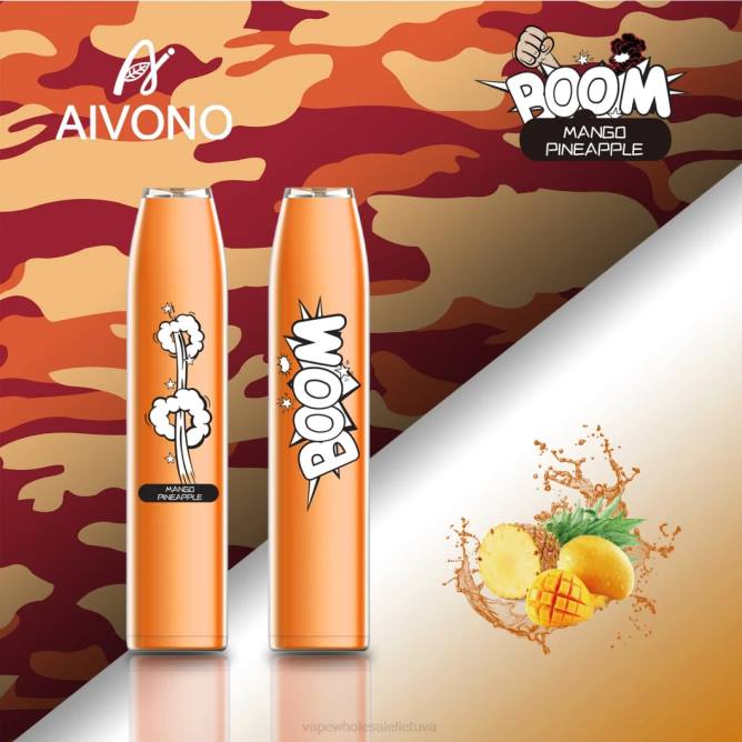 Aivono AIM BOOM 600 mango ananasas - 4FRZ360 Vape Shop Kaunas