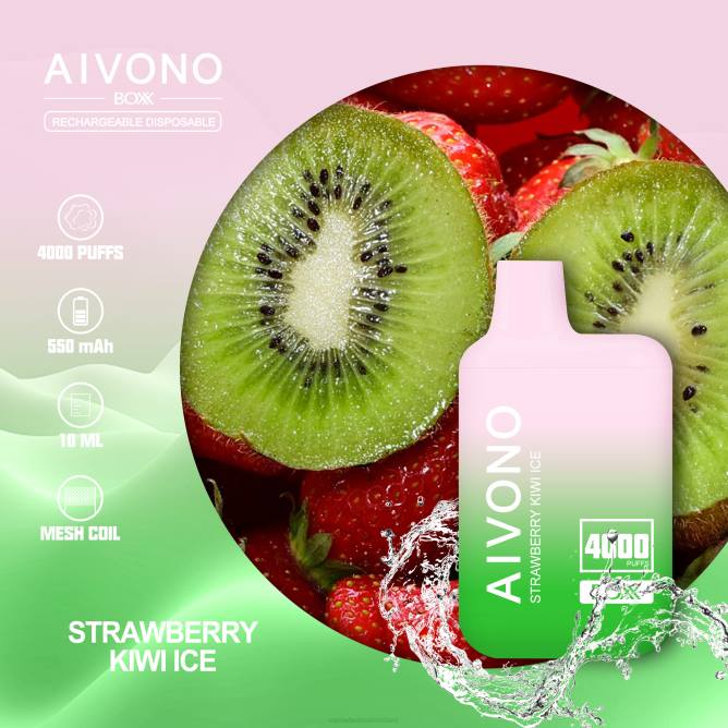 Aivono AIM BOXX 4000 braškių kivių ledukai - 4FRZ229 Vape Lietuva