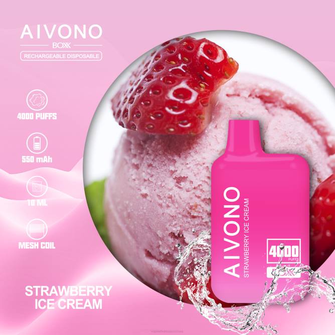 Aivono AIM BOXX 4000 braškių ledų - 4FRZ221 Vape Shop Vilnius
