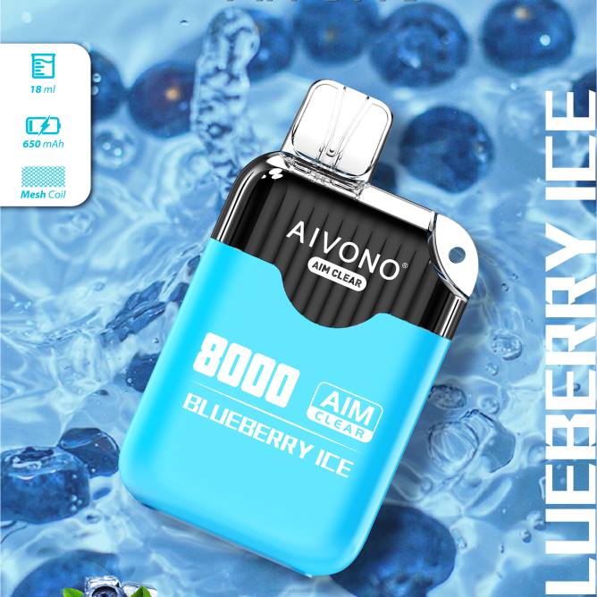Aivono AIM CLEAR 8000 mėlynių ledų - 4FRZ206 Vape Shop Kaunas