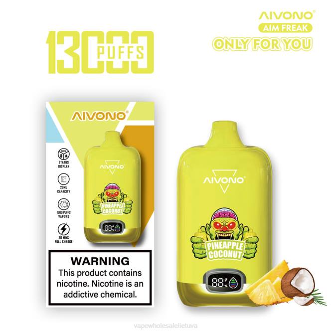 Aivono AIM FREAK 13 000 ananasų kokoso - 4FRZ248 Vape Shop Kaunas