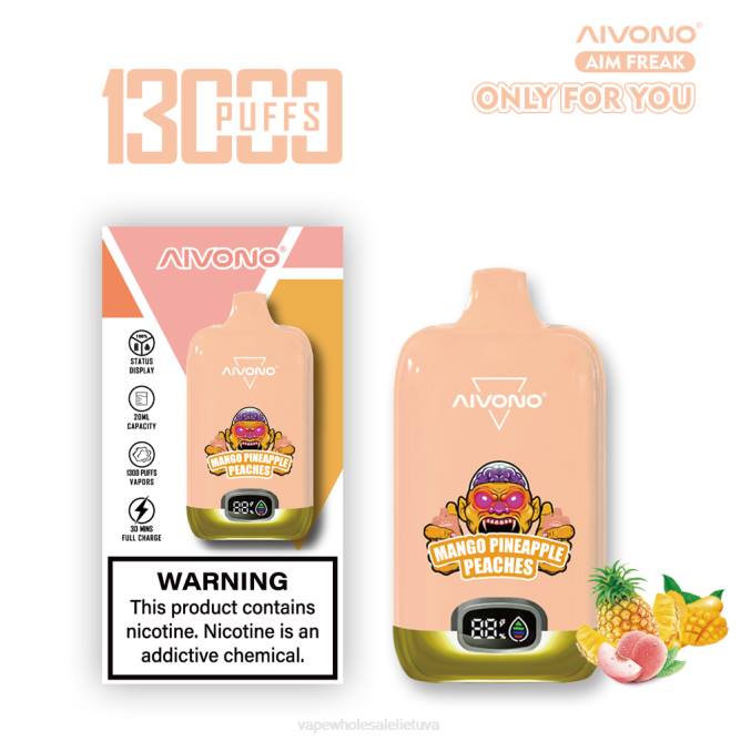Aivono AIM FREAK 13 000 mango ananasų persikai - 4FRZ250 Vape Lietuva