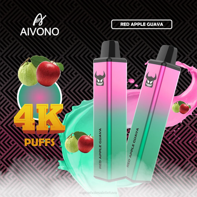 Aivono AIM FREAK 4000 raudonųjų obuolių gvajavos - 4FRZ257 Vape Lietuva