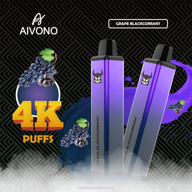 Aivono AIM FREAK 4000 vynuogių juodųjų serbentų - 4FRZ259 Vape Wholesaler