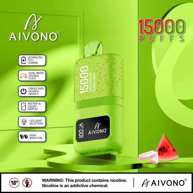 Aivono AIM magic 15 000 arbūzinė guma - 4FRZ65 Vape Be Nikotino