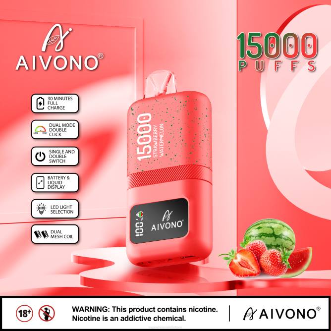 Aivono AIM magic 15 000 braškinis arbūzas - 4FRZ58 Vape Be Nikotino