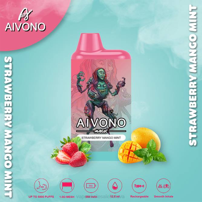 Aivono AIM MAGIC 5800 burnos dėžutės cigaretė braškių mango mėtų - 4FRZ97 Vape Wholesale Supplier