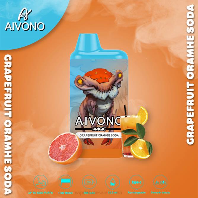 Aivono AIM MAGIC 5800 burnos dėžutės cigaretė greipfrutų apelsinų soda - 4FRZ101 Vape Shop Kaunas