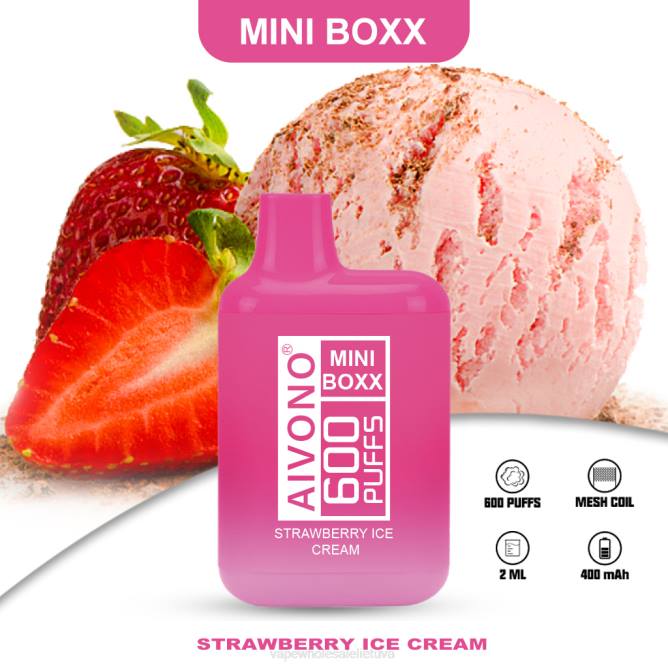 Aivono AIM MINI BOXX 600 braškių ledų - 4FRZ232 Vape Wholesale Lietuva