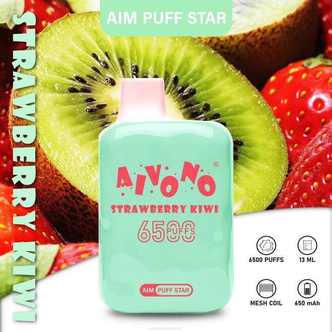 Aivono AIM PUFF STAR 6500 braškių kivi - 4FRZ294 Vape Wholesaler