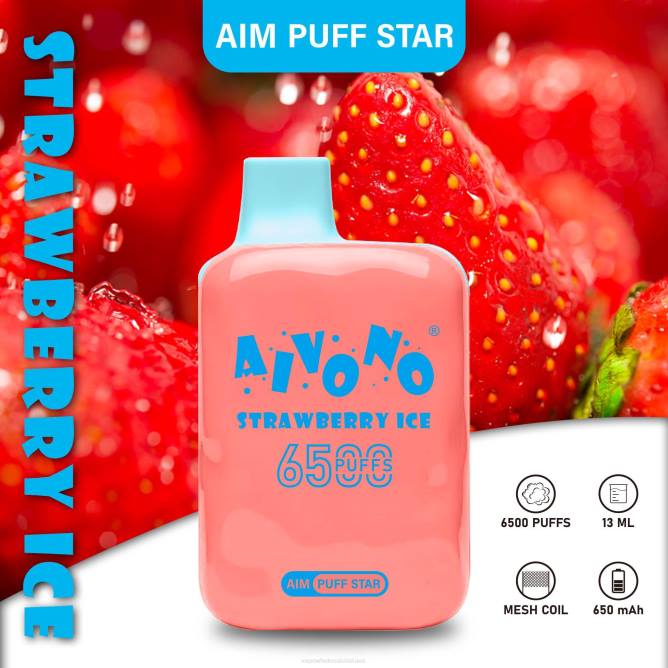 Aivono AIM PUFF STAR 6500 braškių ledų - 4FRZ288 Vape Wholesale Lietuva