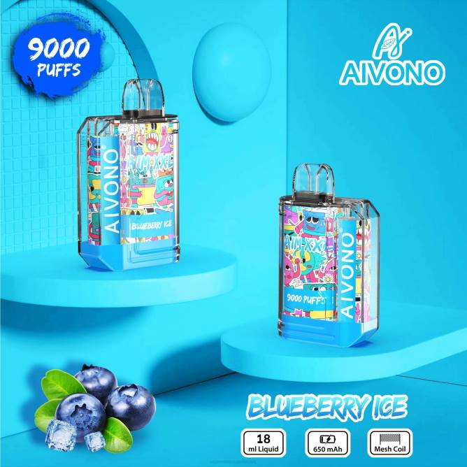 Aivono AIM XXL 9000 burnos lipdukas skaidrus mėlynių ledų - 4FRZ50 Vape Wholesale Lietuva
