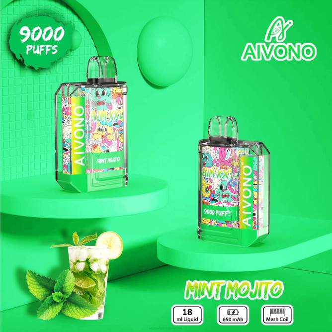 Aivono AIM XXL 9000 burnos lipdukas skaidrus mėtų mojito - 4FRZ55 Vape Wholesale Supplier