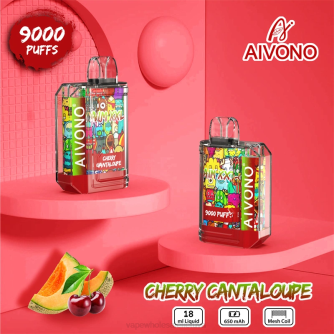 Aivono AIM XXL 9000 burnos lipdukas skaidrus vyšnių kantalupa - 4FRZ57 Vape Wholesale Lietuva