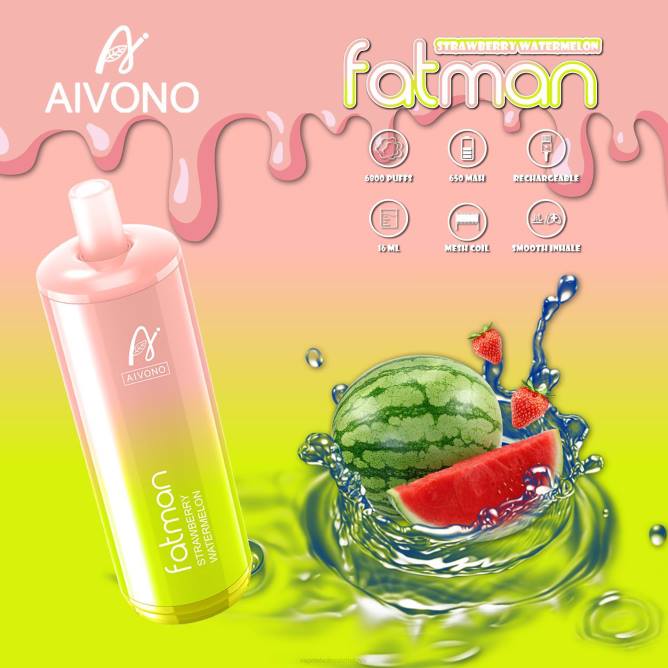 Aivono FATMAN 6800 braškinis arbūzas - 4FRZ30 Vape Be Nikotino