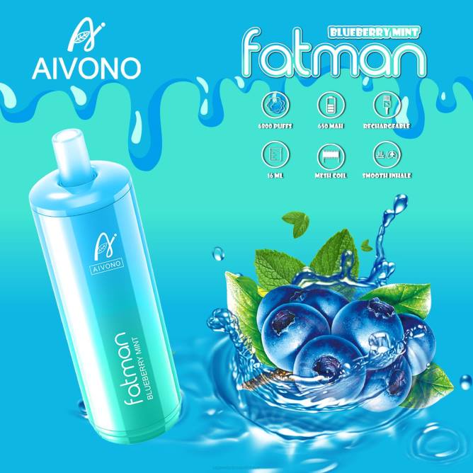 Aivono FATMAN 6800 mėlynių mėtų - 4FRZ22 Vape Wholesale Lietuva