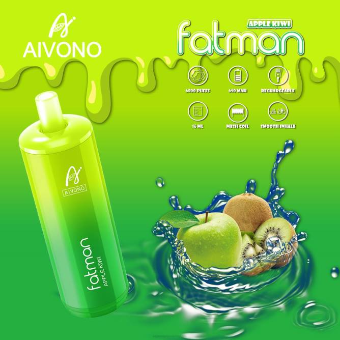 Aivono FATMAN 6800 obuolių kivi - 4FRZ31 Vape Shop Kaunas