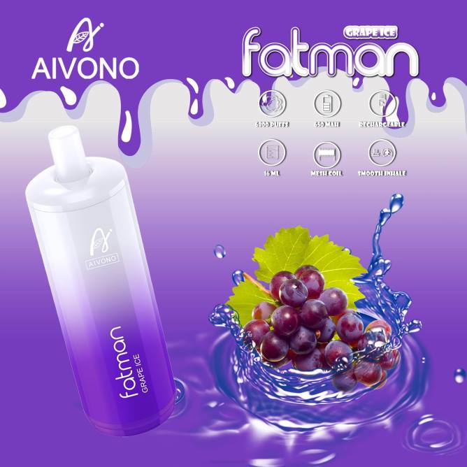 Aivono FATMAN 6800 vynuogių ledas - 4FRZ24 Vape Shop Kaunas