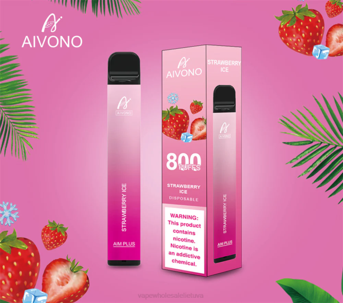 Aivono AIM PLUS 800 braškių ledų - 4FRZ193 Vape Shop Vilnius