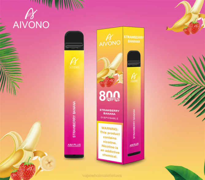Aivono AIM PLUS 800 braškinis bananas - 4FRZ192 Vape Shop Kaunas