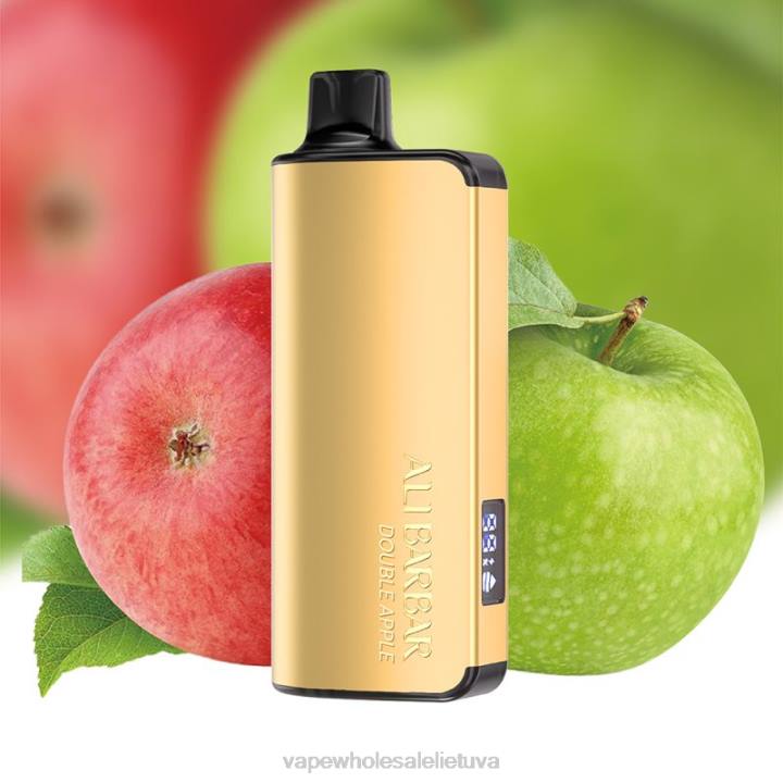 Vape Be Nikotino 0DL847 Alibarbar Ingot 20000 vienkartinių vape dvigubas obuolys
