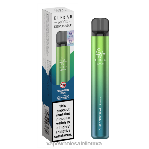 E Cigareciu Skysciai Z8D0T276 | ELFBAR 600V2 mėlynių kivių 20 mg