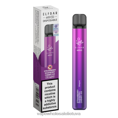 E Cigareciu Skysciai Z8D0T296 | ELFBAR 600V2 braškių aviečių vyšnių ledas 20 mg