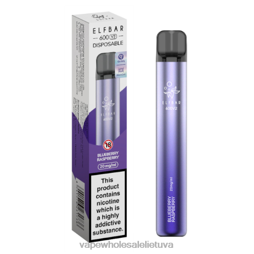 E Cigareciu Z8D0T277 | ELFBAR 600V2 mėlynių aviečių 20 mg