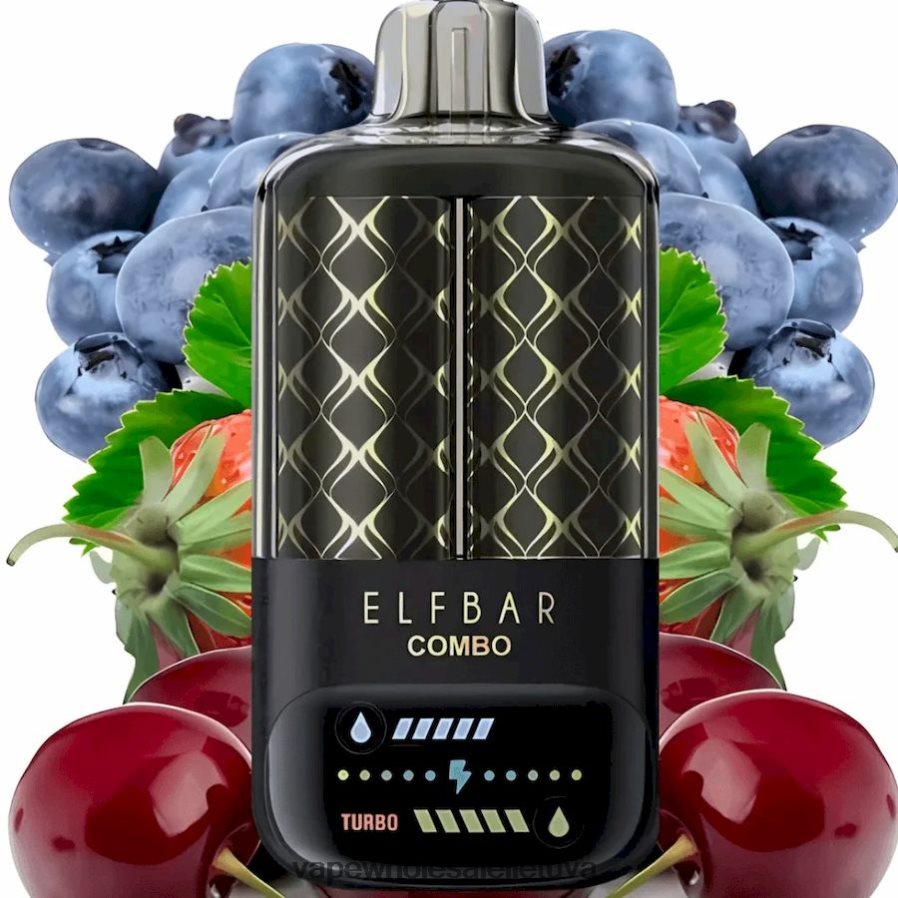 Elf Bar Combo 25 000 - 2LXB842 mėlynių rūgščių aviečių ir vyšnių Vape Be Nikotino