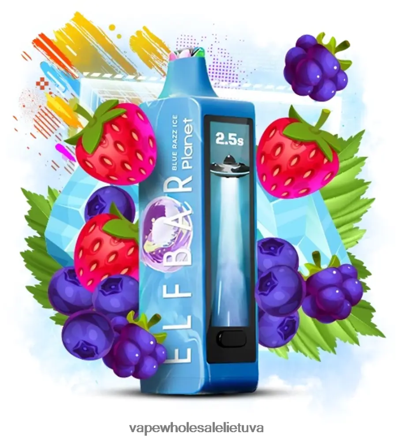 Elf Bar Planet 25 000 - 2LXB8415 mėlynas razz ledas Vape Wholesale Lietuva