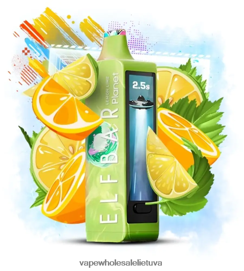 Elf Bar Planet 25 000 - 2LXB8416 citrininis laimas Vape Be Nikotino