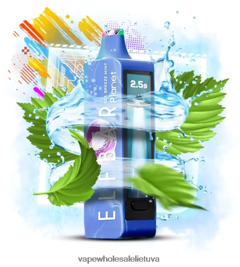 Elf Bar Planet 25 000 - 2LXB8418 jūros vėjo mėtos Vape Shop Vilnius