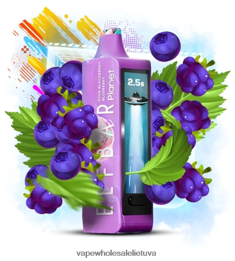Elf Bar Planet 25 000 - 2LXB8422 rūgščiųjų gervuogių mėlynių Vape Wholesale Lietuva