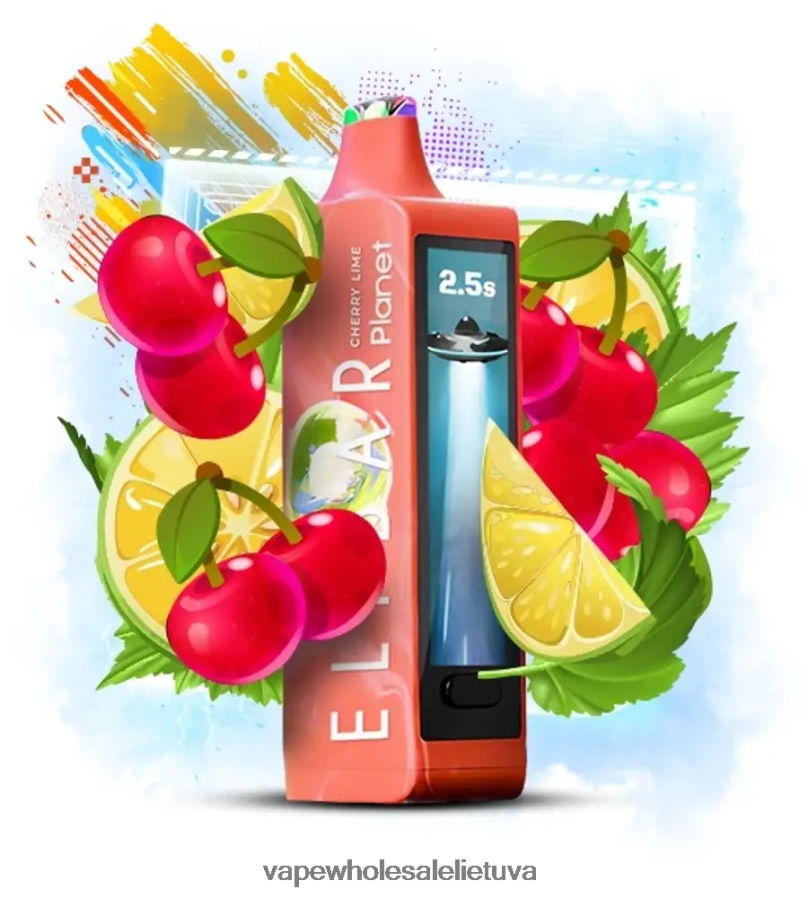 Elf Bar Planet 25 000 - 2LXB8423 vyšnių laimas Vape Be Nikotino