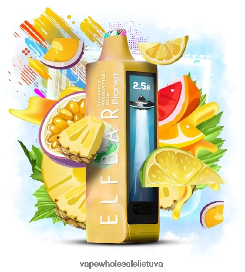 Elf Bar Planet 25 000 - 2LXB8427 ananasų pasifloros baja Vape Wholesale Supplier