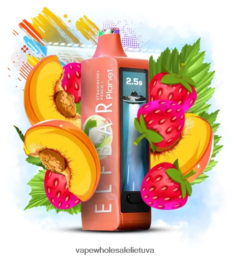 Elf Bar Planet 25 000 - 2LXB8428 braškinis persikas Vape Wholesaler