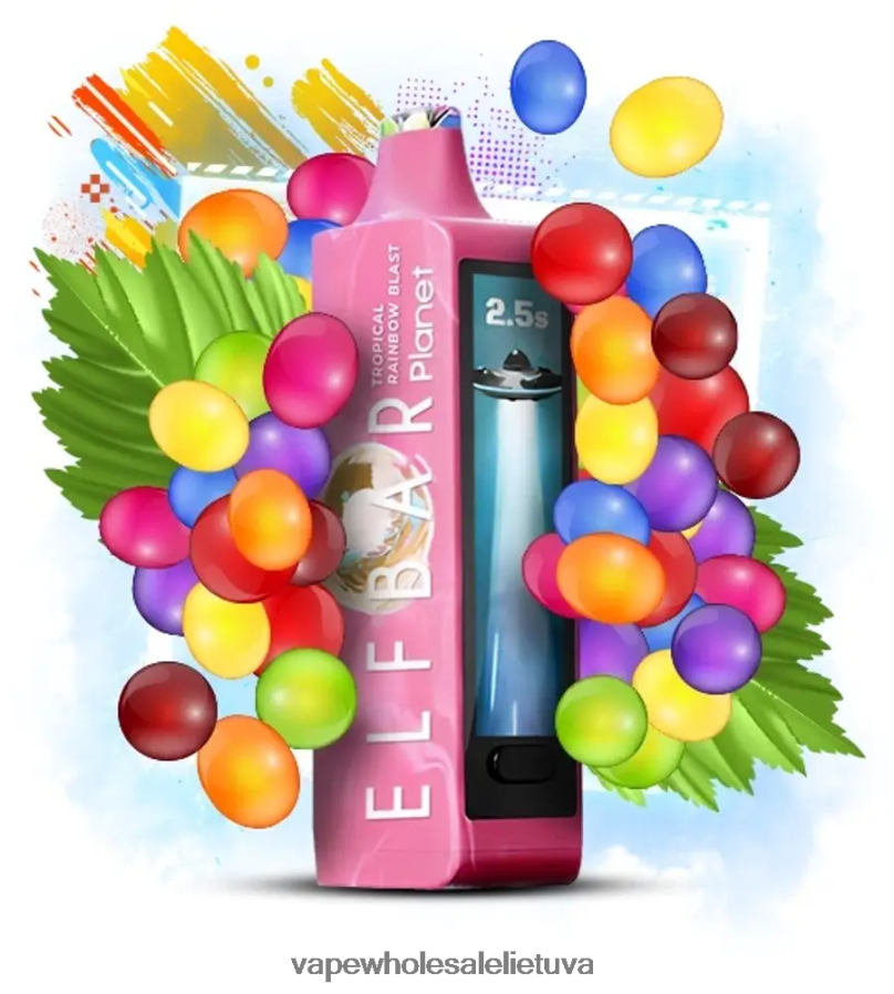 Elf Bar Planet 25 000 - 2LXB8429 atogrąžų vaivorykštės sprogimas Vape Wholesale Lietuva