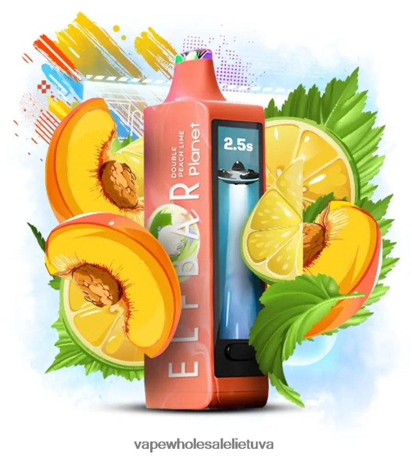 Elf Bar Planet 25 000 - 2LXB8431 dvigubas persikų laimas Vape Shop Kaunas