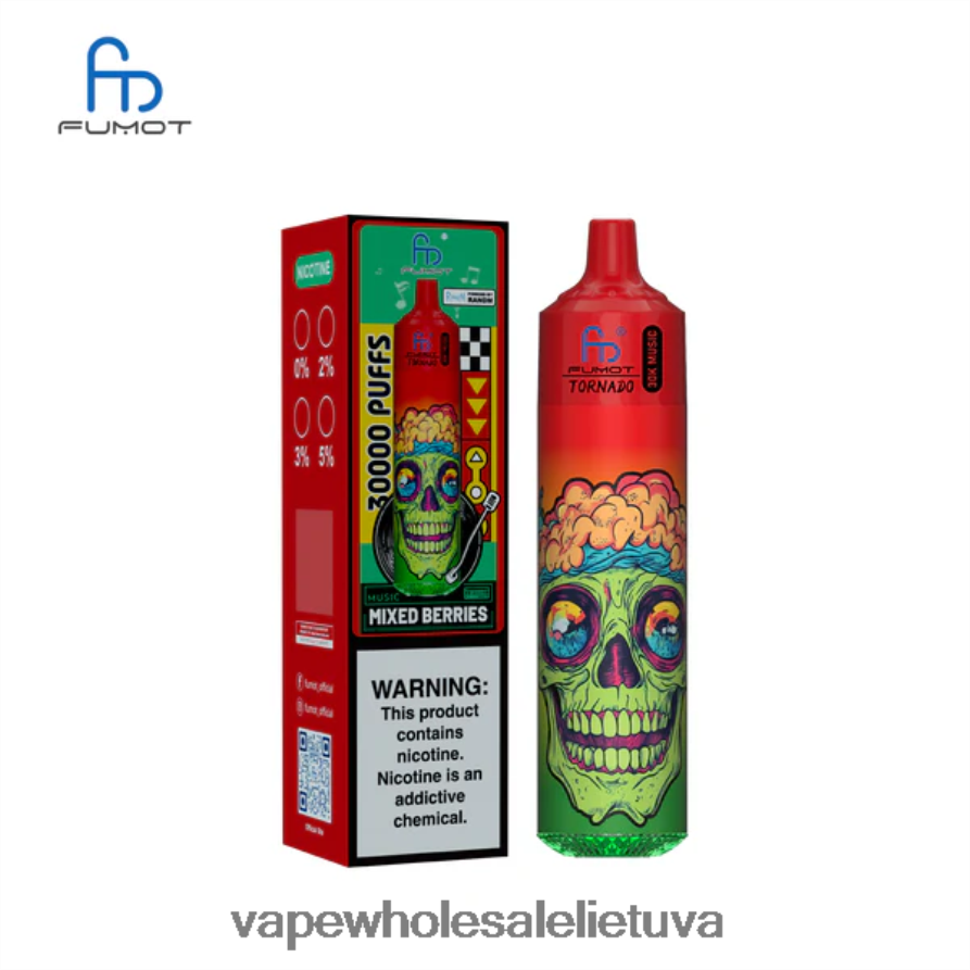 Bez Nikotinove Vape 6V628P18 mišrios uogos Fumot Tornado 30k muzika