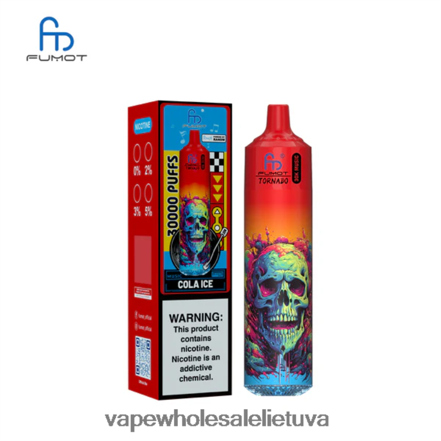 Bez Nikotinove Vape 6V628P9 kolos ledų Fumot Tornado 30k muzika