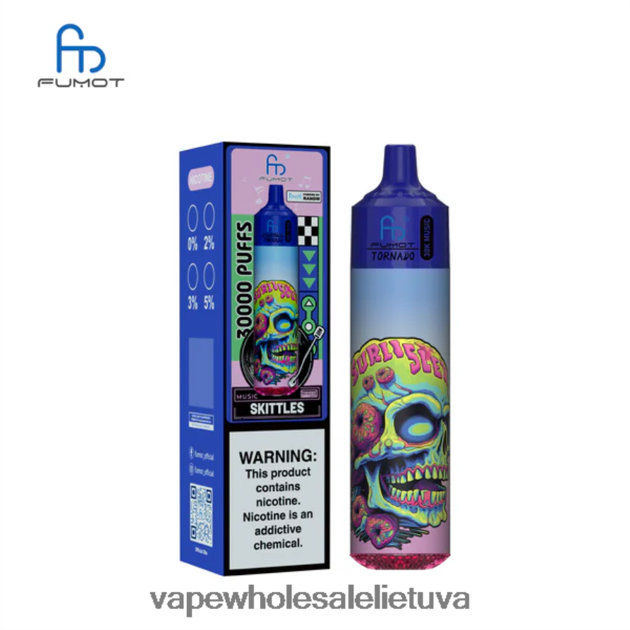 E Cigareciu Skysciai 6V628P24 kėgliai Fumot Tornado 30k muzika